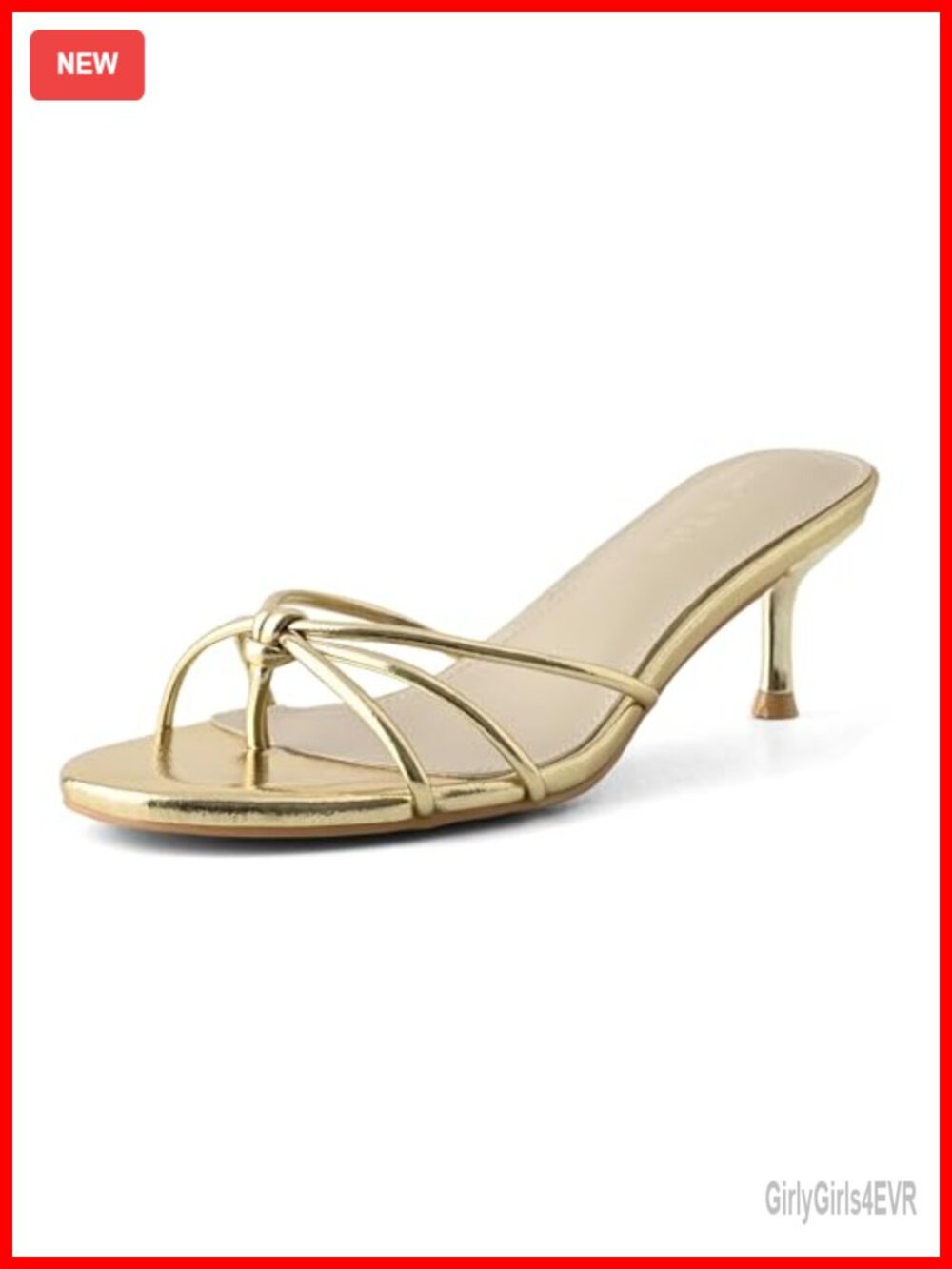 Kitten Heel Sandals Knotted Thong Flip Flops Round Open Toe Slip On Mule Heels